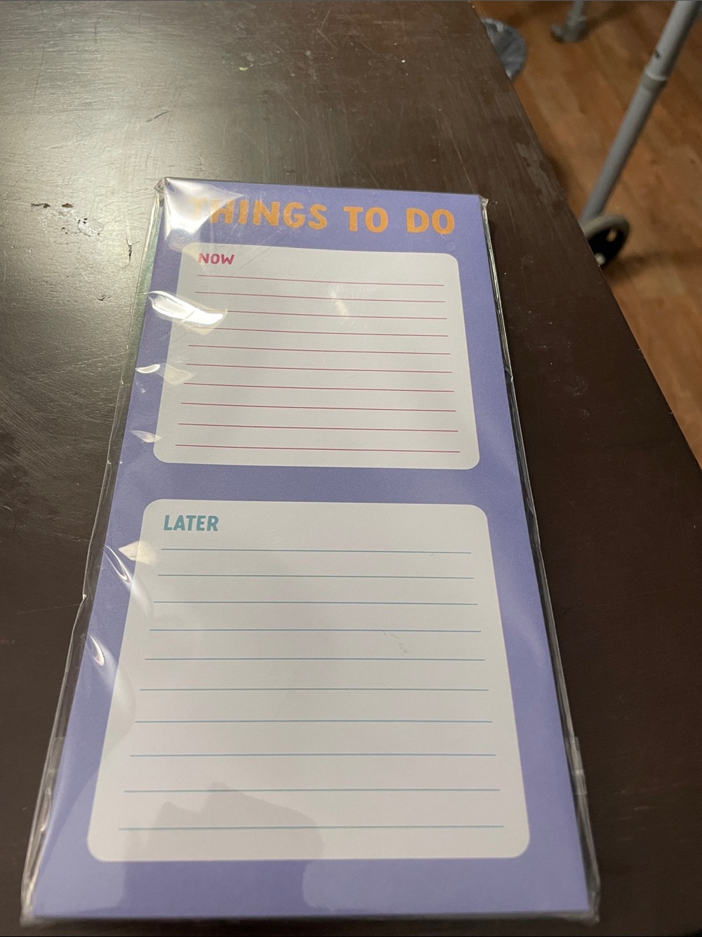 Purple 'Things To Do' Now & Later Notepad by